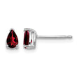 14k White Gold 5x3mm Pear Garnet Earrings - Birthstone Company