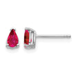 14k White Gold Ruby Earrings - Birthstone Company