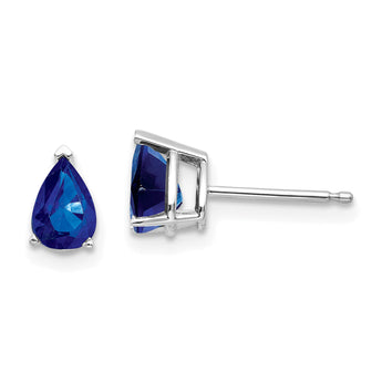 14k White Gold Sapphire Earrings