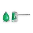 14k White Gold Emerald Earrings - Birthstone Company