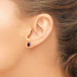 14k White Gold 7x5mm Pear Garnet Earrings - Birthstone Company