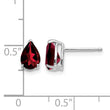 14k White Gold 7x5mm Pear Garnet Earrings - Birthstone Company