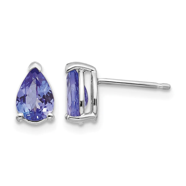 14k White Gold Tanzanite Earrings - Birthstone Company