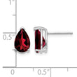 14k White Gold 9x6mm Pear Garnet Earrings - Birthstone Company