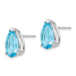 14k White Gold 12x8mm Pear Blue Topaz Earrings - Birthstone Company