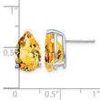 14k White Gold Citrine Pear Stud Earrings - Birthstone Company