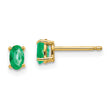 14k Emerald Post Earrings