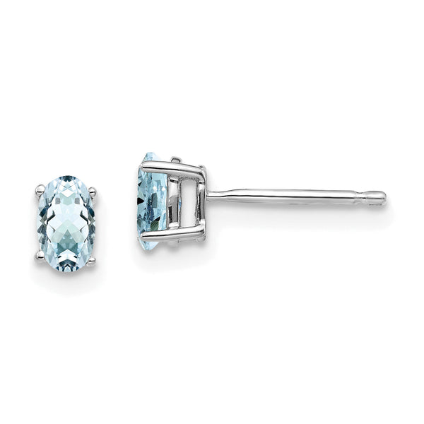 14k White Gold Aquamarine Earrings
