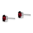14k White Gold 5x3mm Oval Garnet Earrings - Birthstone Company
