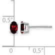 14k White Gold 5x3mm Oval Garnet Earrings - Birthstone Company