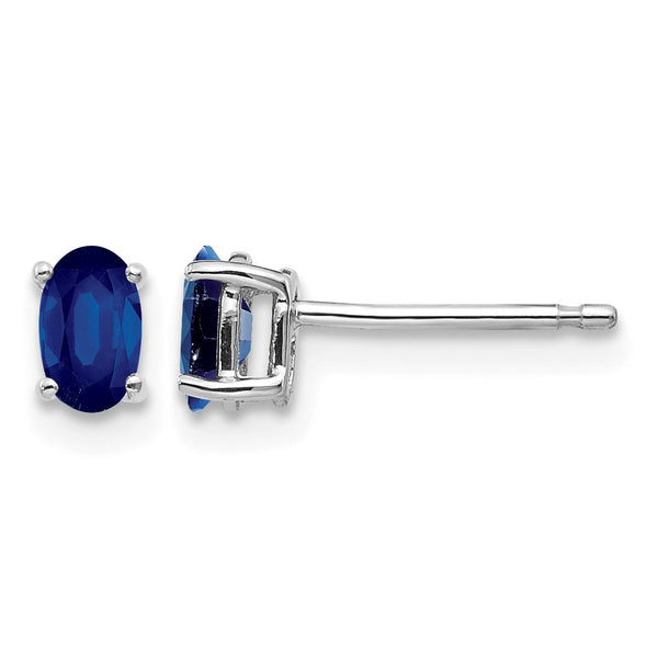 14k White Gold Sapphire Earrings - Birthstone Company
