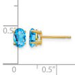 14k 6x4mm Oval Blue Topaz Earrings - Birthstone Company