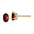 14k 6x4mm Oval Garnet Checker Earrings