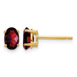 14k 6x4mm Oval Garnet Checker Earrings - Birthstone Company