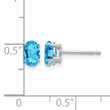 14k White Gold 6x4mm Oval Blue Topaz Earrings - Birthstone Company