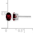 14k White Gold 6x4mm Oval Garnet Earrings - Birthstone Company