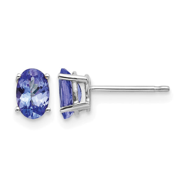 14k White Gold Tanzanite Earrings - Birthstone Company