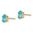 14k 7x5mm Oval Blue Topaz Earrings - Birthstone Company
