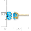 14k 7x5mm Oval Blue Topaz Earrings - Birthstone Company