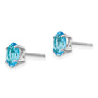 14k White Gold 7x5mm Oval Blue Topaz Earrings - Birthstone Company