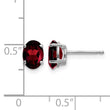 14k White Gold 7x5mm Oval Garnet Earrings - Birthstone Company