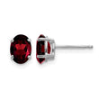 14k White Gold 7x5mm Oval Garnet Earrings - Birthstone Company