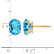 14k 8x6mm Oval Blue Topaz Earrings - Birthstone Company