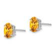 14k White Gold 8x6mm Oval Citrine Earrings - Birthstone Company