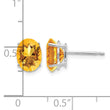14k White Gold 8x6mm Oval Citrine Earrings - Birthstone Company