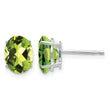 14k White Gold 8x6mm Oval Peridot Earrings - Birthstone Company