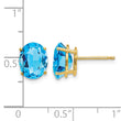 14k 9x7mm Oval Blue Topaz Earrings - Birthstone Company
