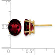 14k 9x7mm Oval Garnet Earrings - Birthstone Company