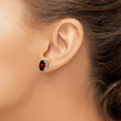 14k White Gold 9x7mm Oval Garnet Earrings - Birthstone Company