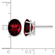14k White Gold 9x7mm Oval Garnet Earrings - Birthstone Company