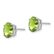 14k White Gold 9x7mm Oval Peridot Earrings - Birthstone Company
