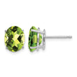 14k White Gold 9x7mm Oval Peridot Earrings - Birthstone Company