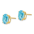 14k 10x8mm Oval Blue Topaz Earrings - Birthstone Company