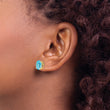 14k 10x8mm Oval Blue Topaz Earrings - Birthstone Company