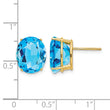 14k 12x10mm Oval Blue Topaz Earrings - Birthstone Company