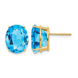 14k 12x10mm Oval Blue Topaz Earrings - Birthstone Company