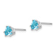 14k White Gold 5mm Trillion Blue Topaz Earrings - Birthstone Company