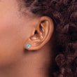 14k White Gold 5mm Trillion Blue Topaz Earrings - Birthstone Company
