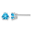 14k White Gold 5mm Trillion Blue Topaz Earrings - Birthstone Company