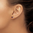 14k White Gold Garnet Trillion Stud Earrings - Birthstone Company