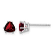 14k White Gold Garnet Trillion Stud Earrings - Birthstone Company