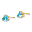 14k 6mm Trillion Blue Topaz Earrings - Birthstone Company