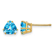 14k 6mm Trillion Blue Topaz Earrings - Birthstone Company