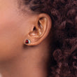14k White Gold 6mm Trillion Garnet Earrings - Birthstone Company