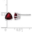 14k White Gold 6mm Trillion Garnet Earrings - Birthstone Company