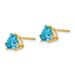 14k 7mm Trillion Blue Topaz Earrings - Birthstone Company
